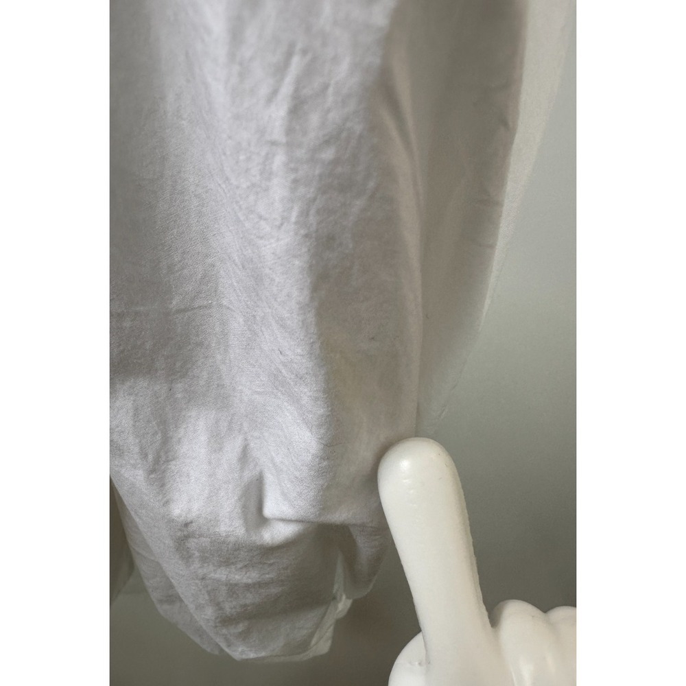 COS White Cotton Poplin Oversized Gathered Neckline Blouse Large Popover Top - Picture 8 of 12